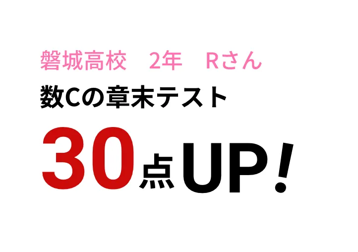 磐城高校 2年 Rさん　数Cの章末テスト　30点UP!